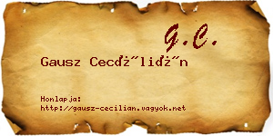 Gausz Cecílián névjegykártya